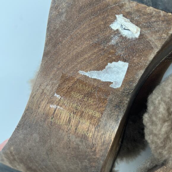 Y2k Vintage Matisse Ava Shearling Lined Leather Clog Heels Size 8 - Picture 8 of 10